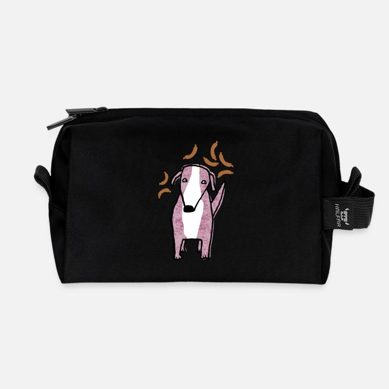 Hund - Recycelte Kulturtasche - Schwarz