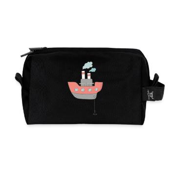 Boot - Recycelte Kulturtasche - Schwarz - Vorne