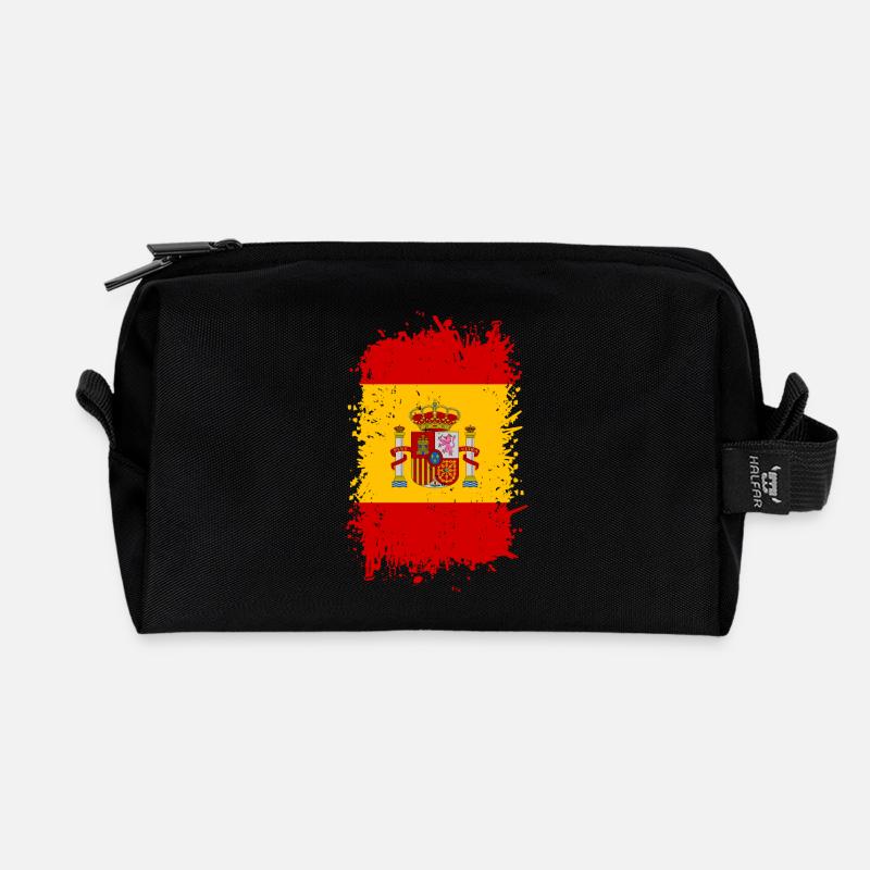 Spain - Recycled Toiletry Zip Bag - black