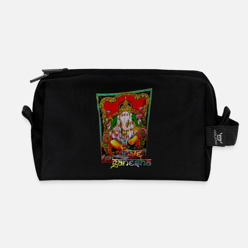 LOVE GANESHA - Recycelte Kulturtasche - Schwarz