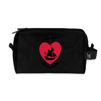 foi, l'espérance, l'amour - Trousse de toilette en tissu recyclé - noir - Devant