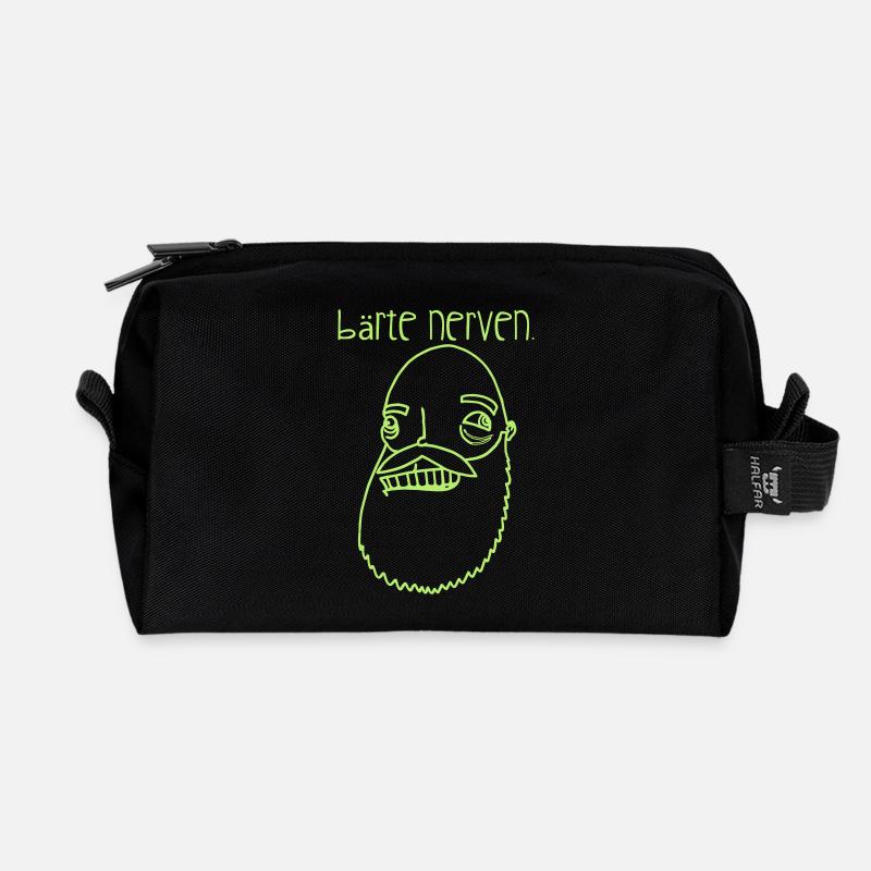 Bärte nerven! - Recycelte Kulturtasche - Schwarz