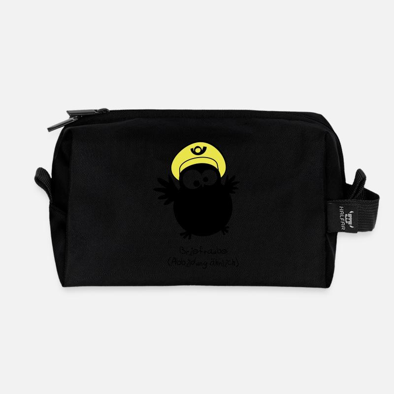EULE // Brieftaube (Abbildung ähnlich) - Recycelte Kulturtasche - Schwarz