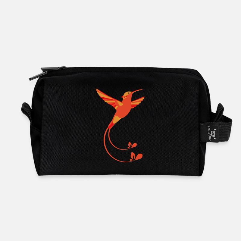 Fire colors Hummingbird - Recycled Toiletry Zip Bag - black