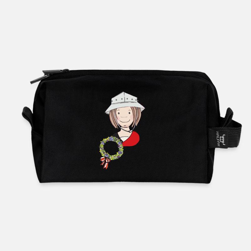 blumenmaedchen_braun - Recycelte Kulturtasche - Schwarz
