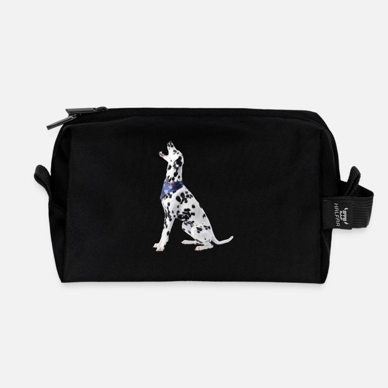 Dalmatiner mit Halstuch - Recycelte Kulturtasche - Schwarz