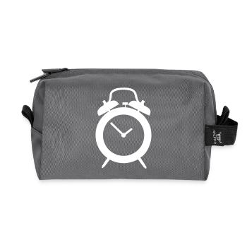 alarm clock - Recycled Toiletry Zip Bag - anthracite - Front