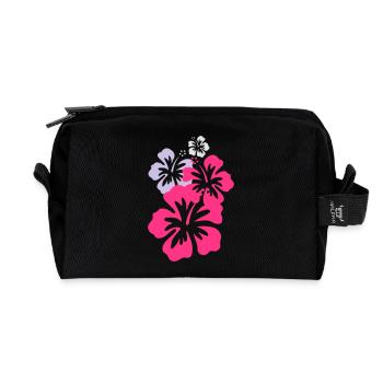 hibiskus_4 - Recycelte Kulturtasche - Schwarz - Vorne
