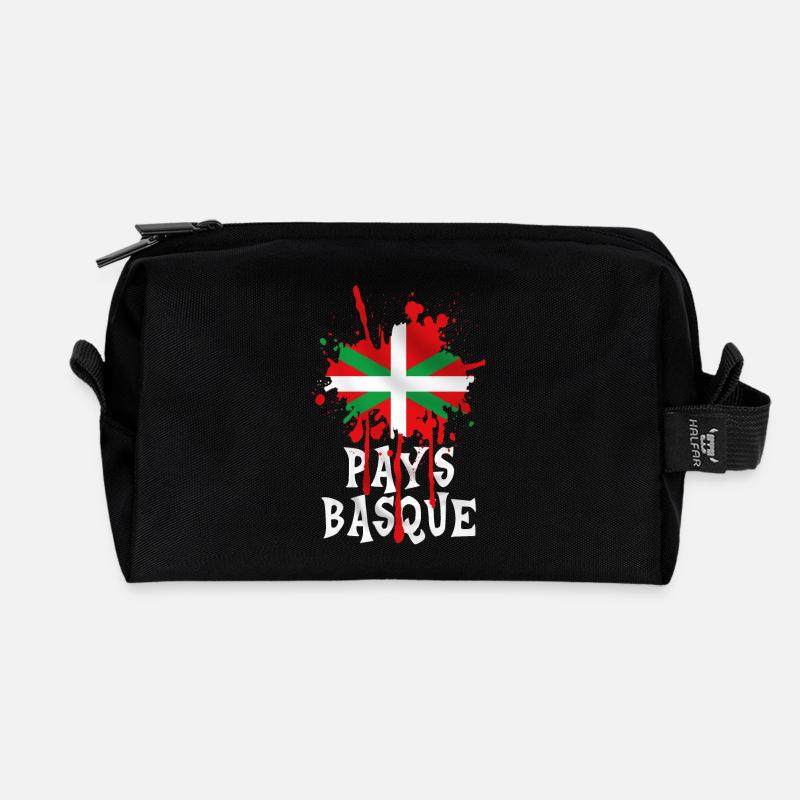 pays basque 10 - Trousse de toilette en tissu recyclé - noir