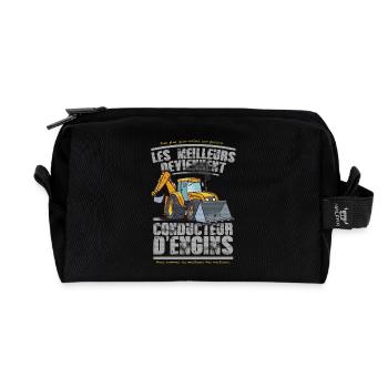 conducteur d engins - Trousse de toilette en tissu recyclé - noir - Devant