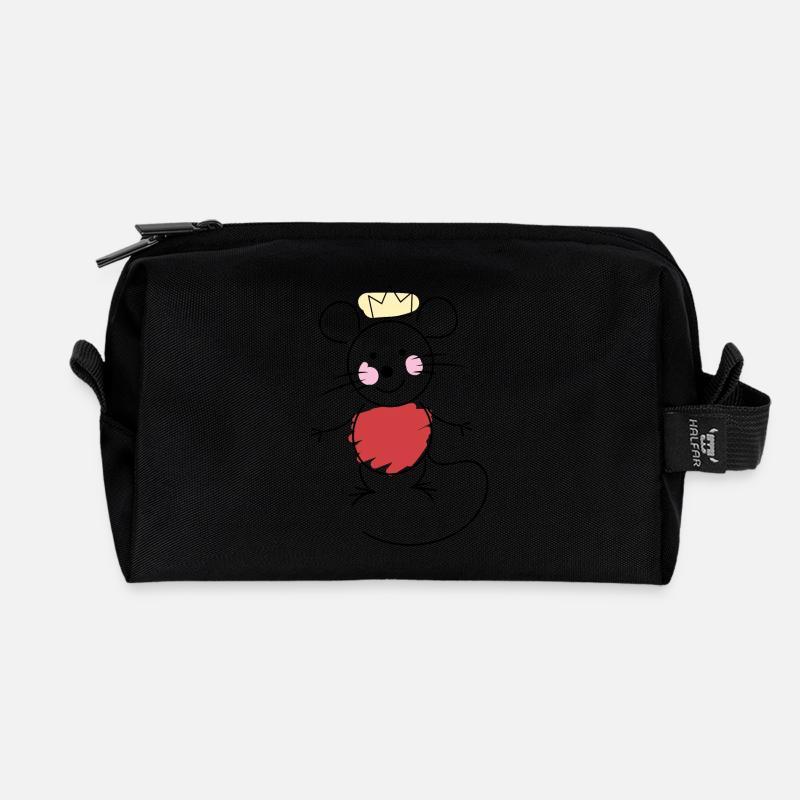 kleine Maus - Recycelte Kulturtasche - Schwarz