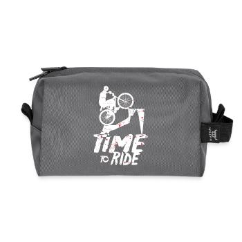 Mountain bikers - Recycled Toiletry Zip Bag - anthracite - Front
