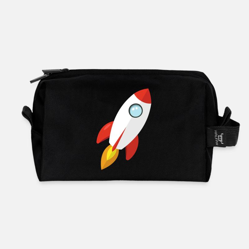 Rakete - Recycelte Kulturtasche - Schwarz