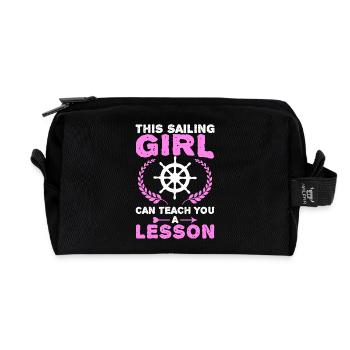 This sailor will teach you a lesson - Recycled Toiletry Zip Bag - black - Front