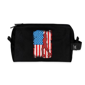 4. Juli Rollschuhlaufen USA - Recycelte Kulturtasche - Schwarz - Vorne