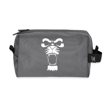 Predatory Lion or Tiger (White) - Recycled Toiletry Zip Bag - anthracite - Front