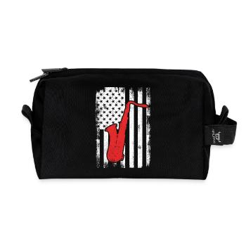 Patriotischer US Saxophonist - Recycelte Kulturtasche - Schwarz - Vorne