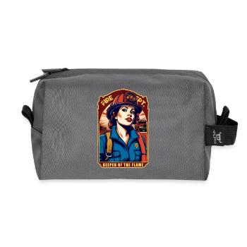 Femme Pompier - Trousse de toilette en tissu recyclé - anthracite - Devant