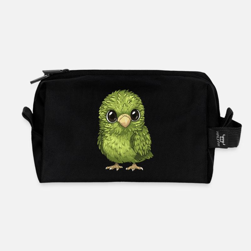 Kakapo - der süße Vogel aus Neuseeland - Recycelte Kulturtasche - Schwarz