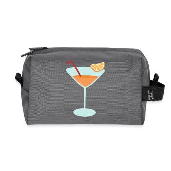 Orange Cocktail - Recycled Toiletry Zip Bag - anthracite - Front
