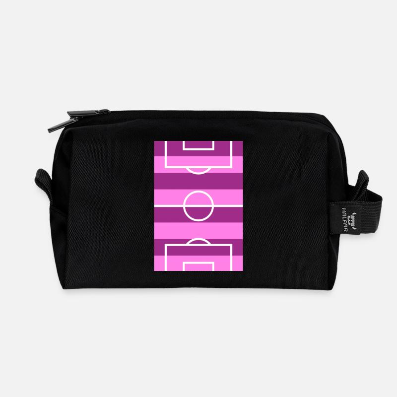 Soccer field pink - Recycled Toiletry Zip Bag - black