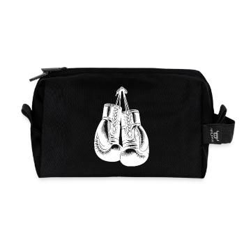 Klassische Boxhandschuhe im Vintage Boxer Style - Recycelte Kulturtasche - Schwarz - Vorne