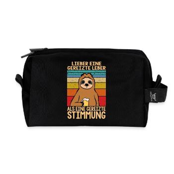 Lieber eine gereizte Leber als gereizte Stimmung - Recycelte Kulturtasche - Schwarz - Vorne