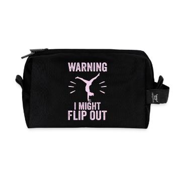 Warning I Might Flip Out - Trousse de toilette en tissu recyclé - noir - Devant