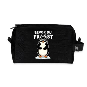 Bevor du fragst - Nein, süßer Pinguin - Recycelte Kulturtasche - Schwarz - Vorne