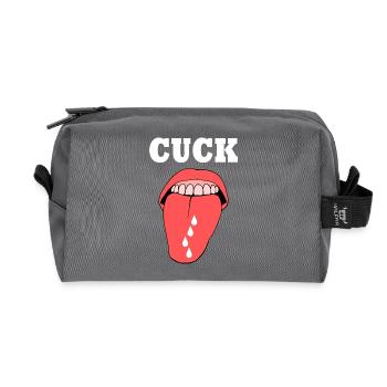 cuckold cuck zunge - Recycelte Kulturtasche - Anthrazit - Vorne