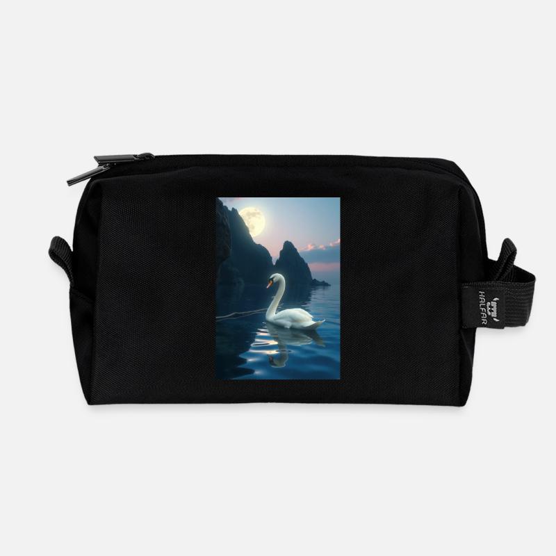 Swan style - Recycled Toiletry Zip Bag - black
