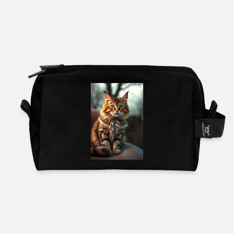 Éclat de chat - Trousse de toilette en tissu recyclé - noir