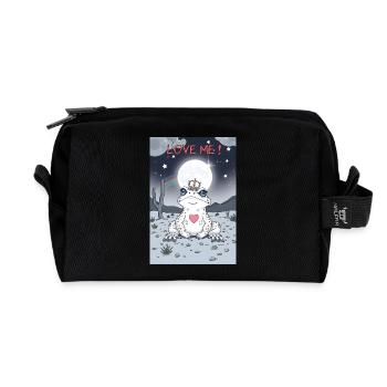 Love Me! Toad No.1 - Recycled Toiletry Zip Bag - black - Front