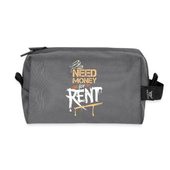 need money for rent Graffiti funny sayings icon - Recycled Toiletry Zip Bag - anthracite - Front