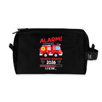 Ich werde großer Bruder 2026 Shirt Feuerwehr - Recycelte Kulturtasche - Schwarz - Vorne