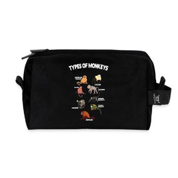 Types of Monkeys Monkeys of the World - Recycled Toiletry Zip Bag - black - Front