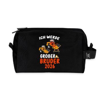Ich Werde Großer Bruder 2026 Baustelle - Recycelte Kulturtasche - Schwarz - Vorne