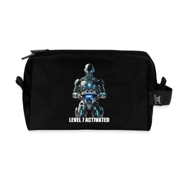 Level 7 Activated Robot Gamer - Recycelte Kulturtasche - Schwarz - Vorne