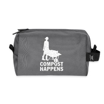 Farm Farmer Gift Saying Farmer Country Life - Recycled Toiletry Zip Bag - anthracite - Front