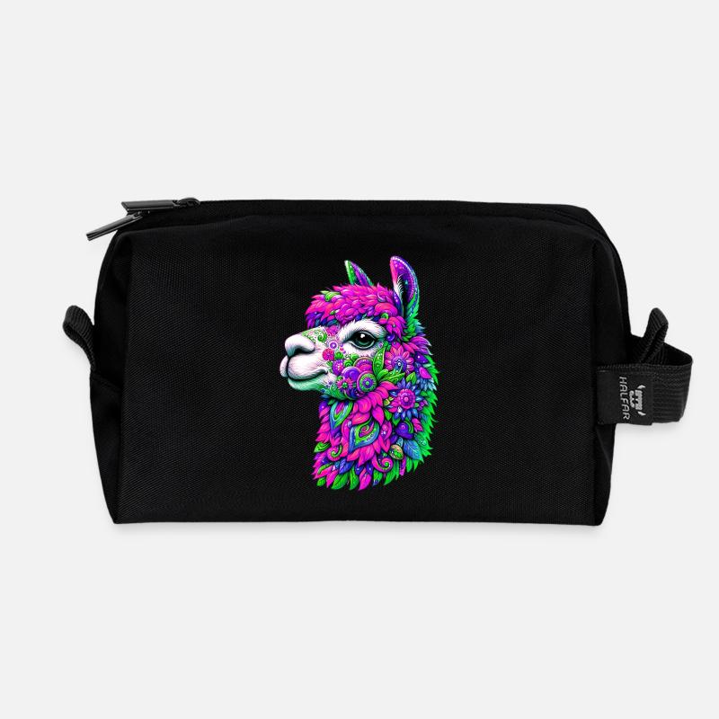Alpaka - Recycelte Kulturtasche - Schwarz