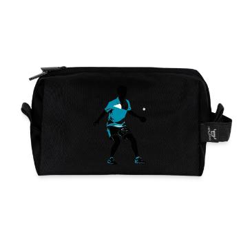 Table Tennis - Sports Sticker - Recycelte Kulturtasche - Schwarz - Vorne
