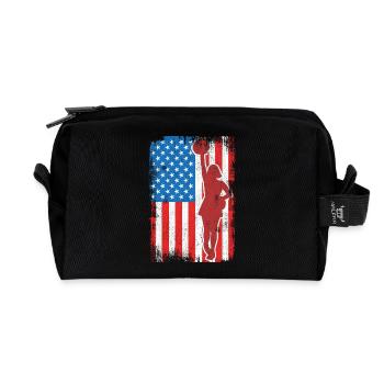 USA Patriotische Cheerleaderin - Recycelte Kulturtasche - Schwarz - Vorne