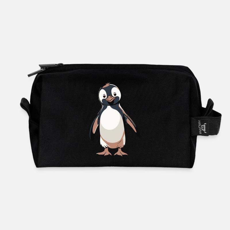 Penguin - Cute Animal Sticker - Recycelte Kulturtasche - Schwarz
