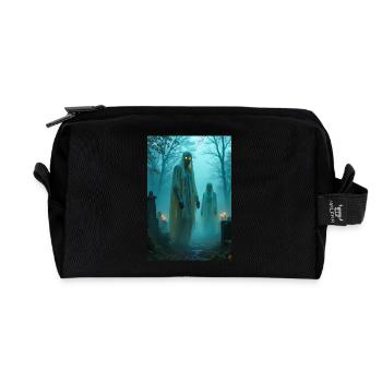 Dziady, Slavic ancestor spirits haunting graveyard - Recycled Toiletry Zip Bag - black - Front