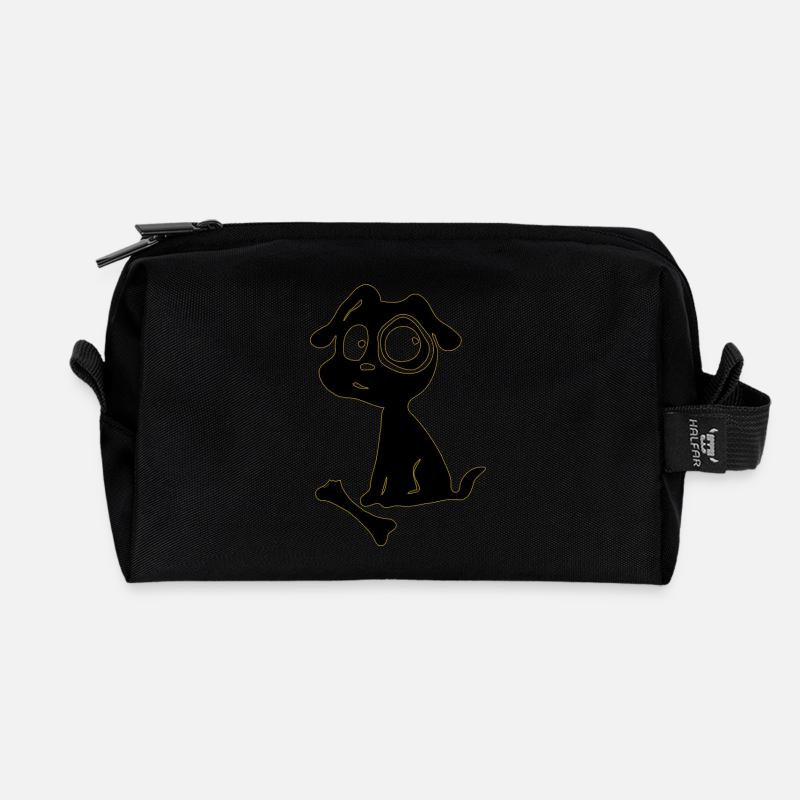Dog - Recycled Toiletry Zip Bag - black