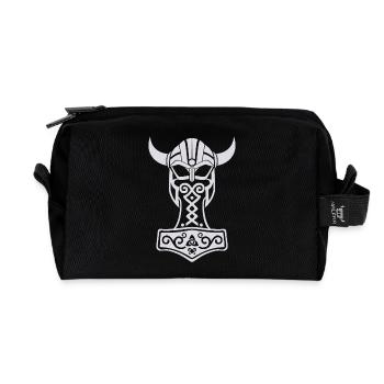 Mjölnir Viking Tribal – Thors Hammer - Recycelte Kulturtasche - Schwarz - Vorne