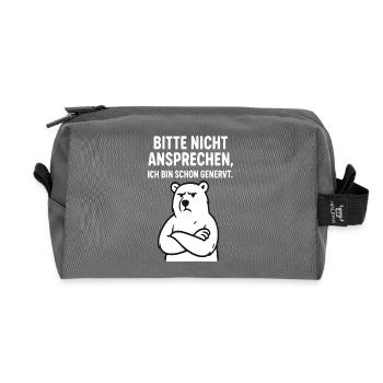 Eisbär - bitte nicht ansprechen. - Recycelte Kulturtasche - Anthrazit - Vorne
