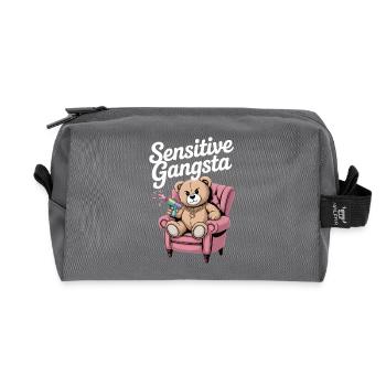 Sensitive Gangsta Teddy Edition - Recycelte Kulturtasche - Anthrazit - Vorne