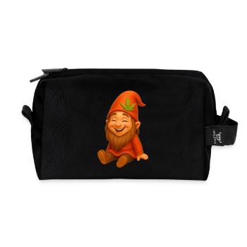 Knuffiger Zwerg goldig lachend - Recycelte Kulturtasche - Schwarz - Vorne