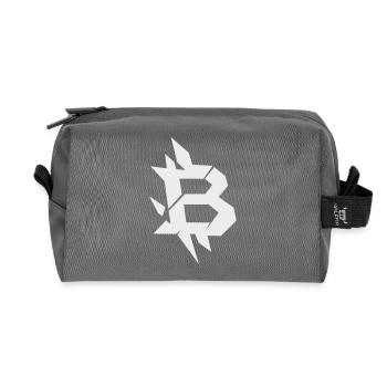 Bitcoin B angular design - Recycled Toiletry Zip Bag - anthracite - Front